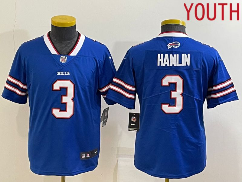 Youth Buffalo Bills #3 Hamlin Blue 2022 Nike Limited Vapor Untouchable NFL Jersey